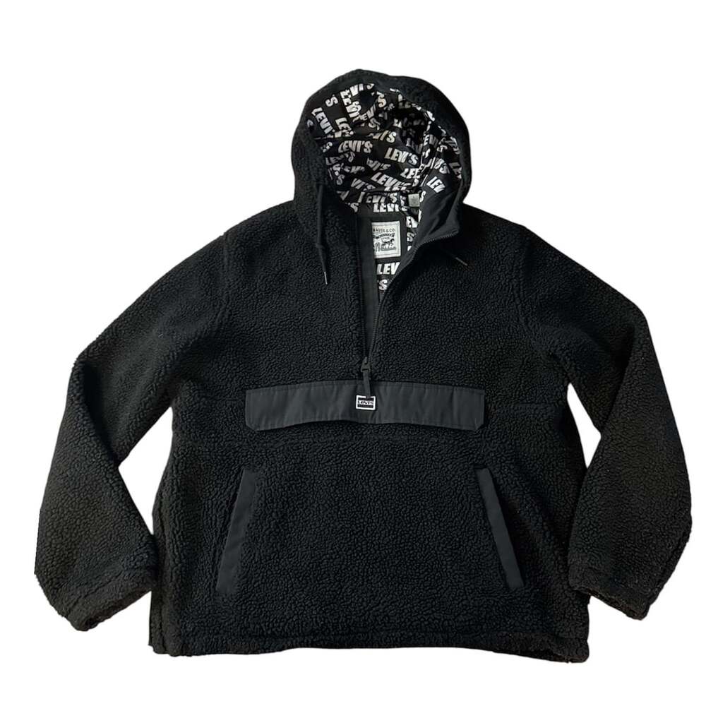 Levi's Sherpa Quarter Zip Hoodie Black